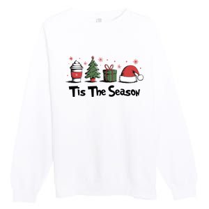 Tis The Season Christmas Holiday Coffee Santa Claus Premium Crewneck Sweatshirt