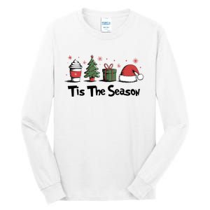 Tis The Season Christmas Holiday Coffee Santa Claus Tall Long Sleeve T-Shirt