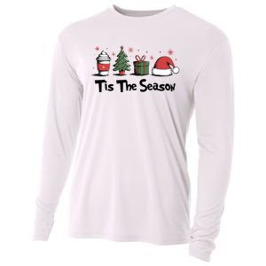 Tis The Season Christmas Holiday Coffee Santa Claus Cooling Performance Long Sleeve Crew