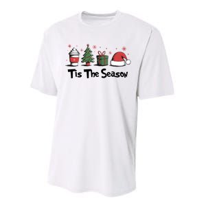 Tis The Season Christmas Holiday Coffee Santa Claus Performance Sprint T-Shirt