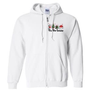 Tis The Season Christmas Holiday Coffee Santa Claus Full Zip Hoodie