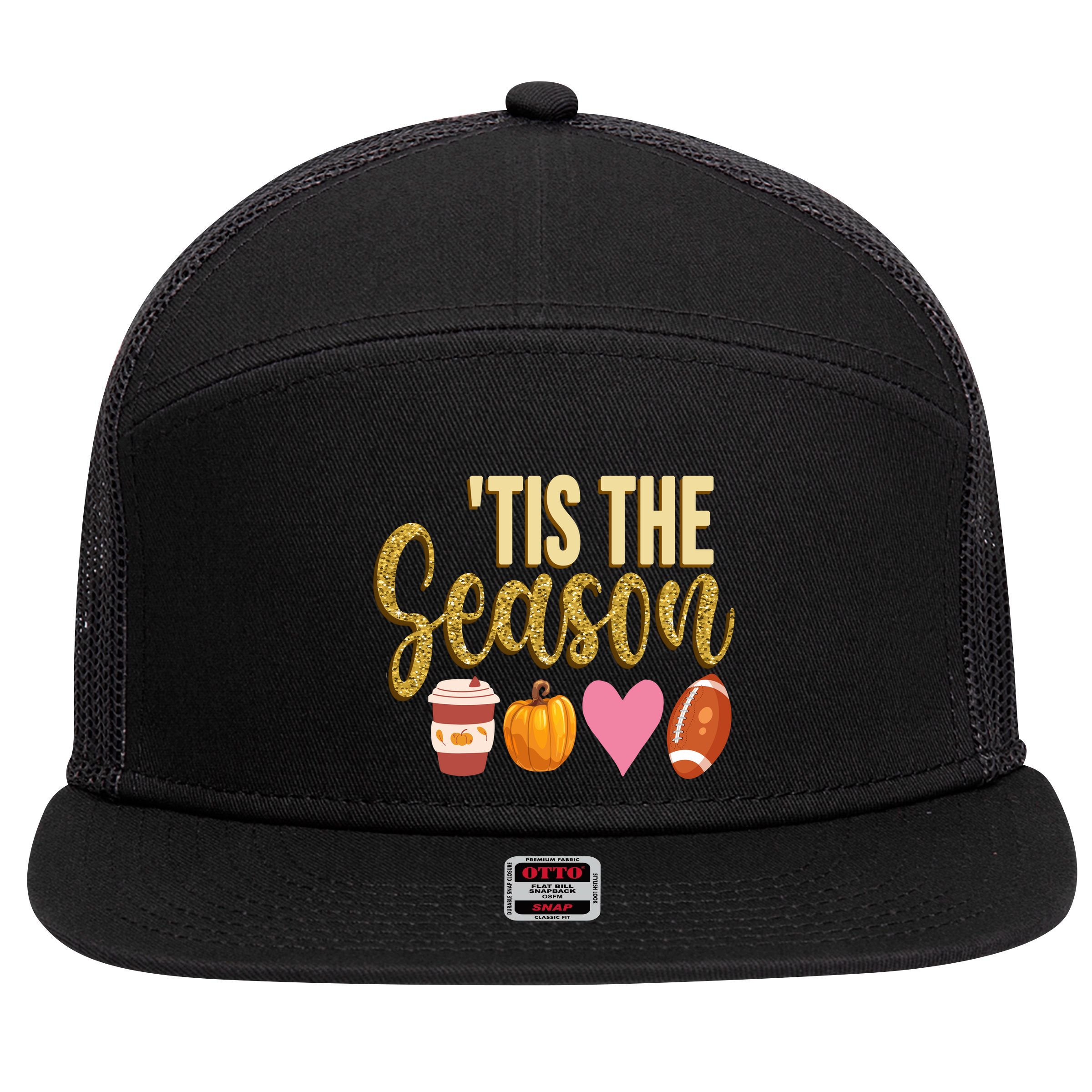Tis The Season Fall Lover Cute 7 Panel Mesh Trucker Snapback Hat