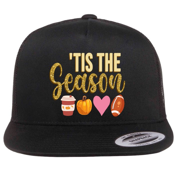 Tis The Season Fall Lover Cute Flat Bill Trucker Hat