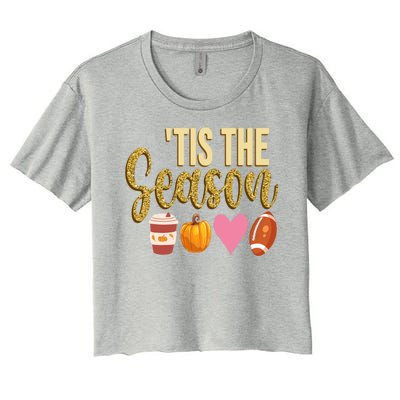 Tis The Season Fall Lover Cute Women's Crop Top Tee