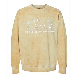 Tis The Season For Inclusion OT PT SLP Therapist Xmas Colorblast Crewneck Sweatshirt