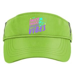 Thick Thighs Spooky Vibes Funny Halloween Skull Pastel Goth Great Gift Adult Drive Performance Visor