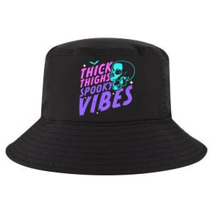 Thick Thighs Spooky Vibes Funny Halloween Skull Pastel Goth Great Gift Cool Comfort Performance Bucket Hat