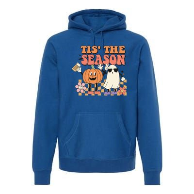 Tis' The Season Pumpkin And Spice Retro Halloween Fall Gift Premium Hoodie