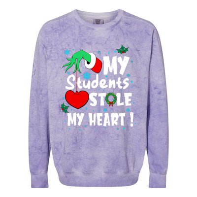 Tis The Season Christmas Funny My Students Stole My Heart Colorblast Crewneck Sweatshirt