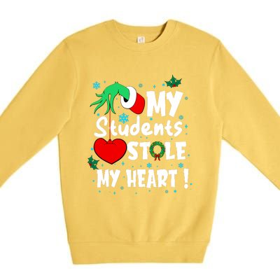 Tis The Season Christmas Funny My Students Stole My Heart Premium Crewneck Sweatshirt