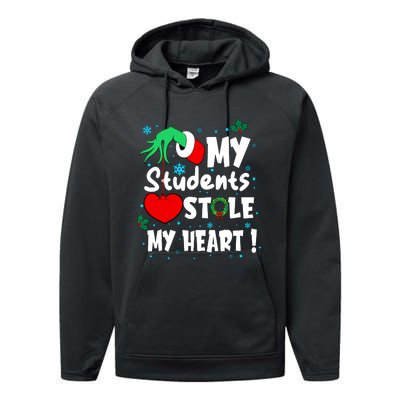 Tis The Season Christmas Funny My Students Stole My Heart Performance Fleece Hoodie