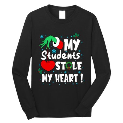 Tis The Season Christmas Funny My Students Stole My Heart Long Sleeve Shirt