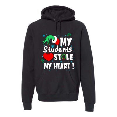 Tis The Season Christmas Funny My Students Stole My Heart Premium Hoodie