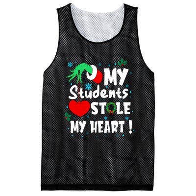 Tis The Season Christmas Funny My Students Stole My Heart Mesh Reversible Basketball Jersey Tank