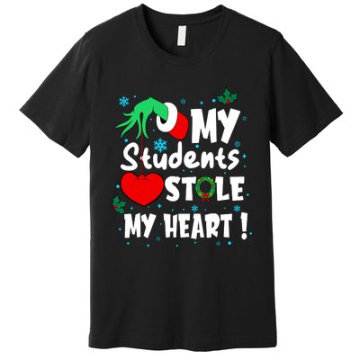 Tis The Season Christmas Funny My Students Stole My Heart Premium T-Shirt