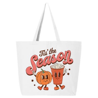 Tis The Season Pumpkin Spice Fall Autumn Halloween 25L Jumbo Tote