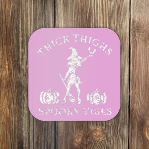 Thick Thighs Spooky Vibes Wo's Halloween Coaster