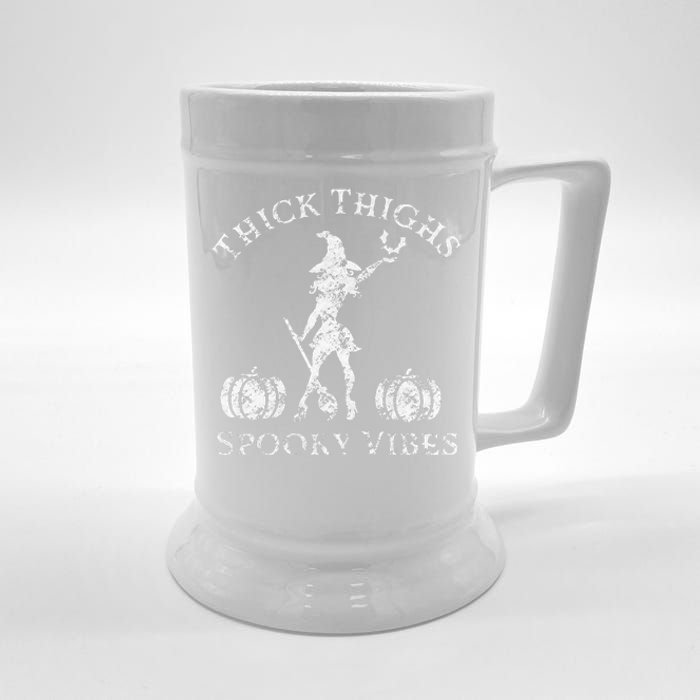 Thick Thighs Spooky Vibes Wo's Halloween Beer Stein