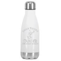 Thick Thighs Spooky Vibes Wo's Halloween Stainless Steel Insulated Water Bottle