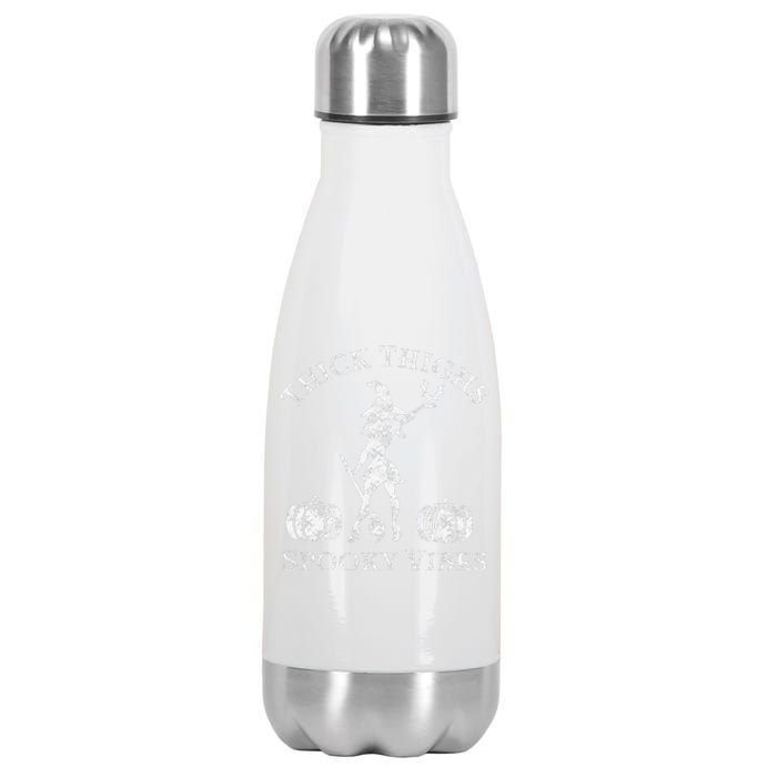 Thick Thighs Spooky Vibes Wo's Halloween Stainless Steel Insulated Water Bottle