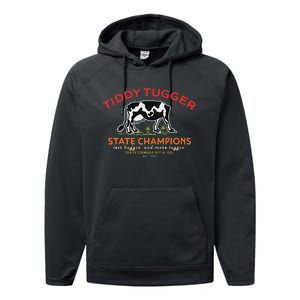 Tugger Tiddy State Champions Funny Design Performance Fleece Hoodie