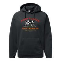 Tugger Tiddy State Champions Funny Design Performance Fleece Hoodie