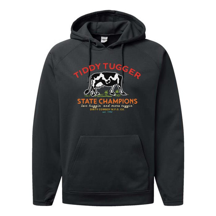 Tugger Tiddy State Champions Funny Design Performance Fleece Hoodie