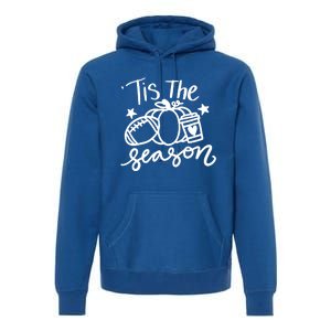 Tis The Season Fall Pumpkin Spice Football Season Autumn Gift Premium Hoodie