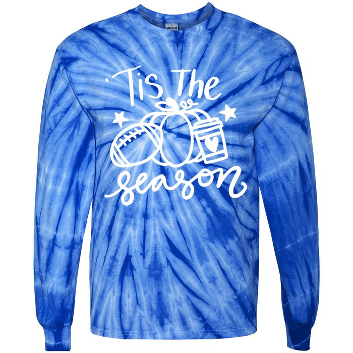 Tis The Season Fall Pumpkin Spice Football Season Autumn Gift Tie-Dye Long Sleeve Shirt