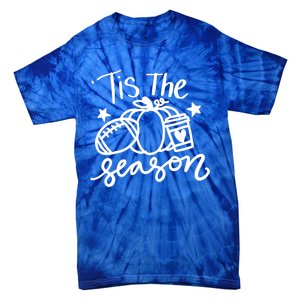 Tis The Season Fall Pumpkin Spice Football Season Autumn Gift Tie-Dye T-Shirt