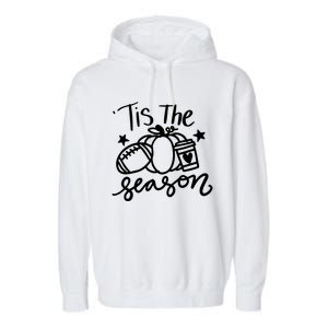 Tis The Season Fall Pumpkin Spice Football Season Autumn Gift Garment-Dyed Fleece Hoodie