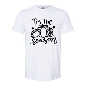 Tis The Season Fall Pumpkin Spice Football Season Autumn Gift Softstyle CVC T-Shirt