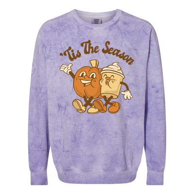 Tis The Season Pumpkin Latte Autumn Colorblast Crewneck Sweatshirt