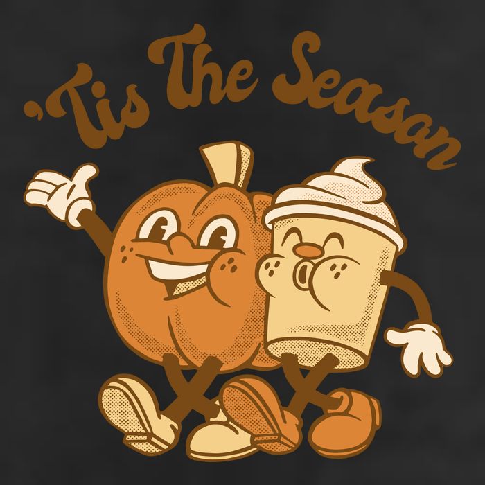 Tis The Season Pumpkin Latte Autumn 7 Panel Mesh Trucker Snapback Hat