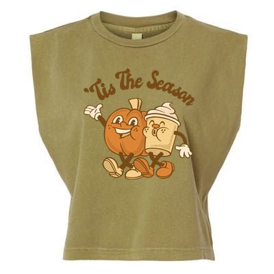 Tis The Season Pumpkin Latte Autumn Garment-Dyed Women's Muscle Tee