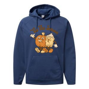 Tis The Season Pumpkin Latte Autumn Performance Fleece Hoodie