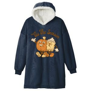 Tis The Season Pumpkin Latte Autumn Hooded Wearable Blanket