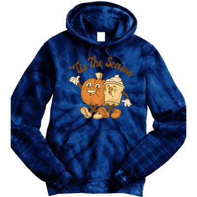 Tis The Season Pumpkin Latte Autumn Tie Dye Hoodie