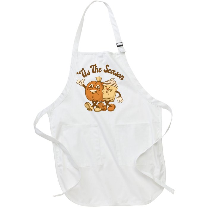 Tis The Season Pumpkin Latte Autumn Full-Length Apron With Pockets