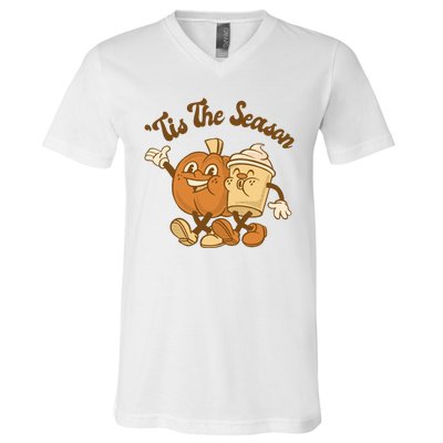 Tis The Season Pumpkin Latte Autumn V-Neck T-Shirt