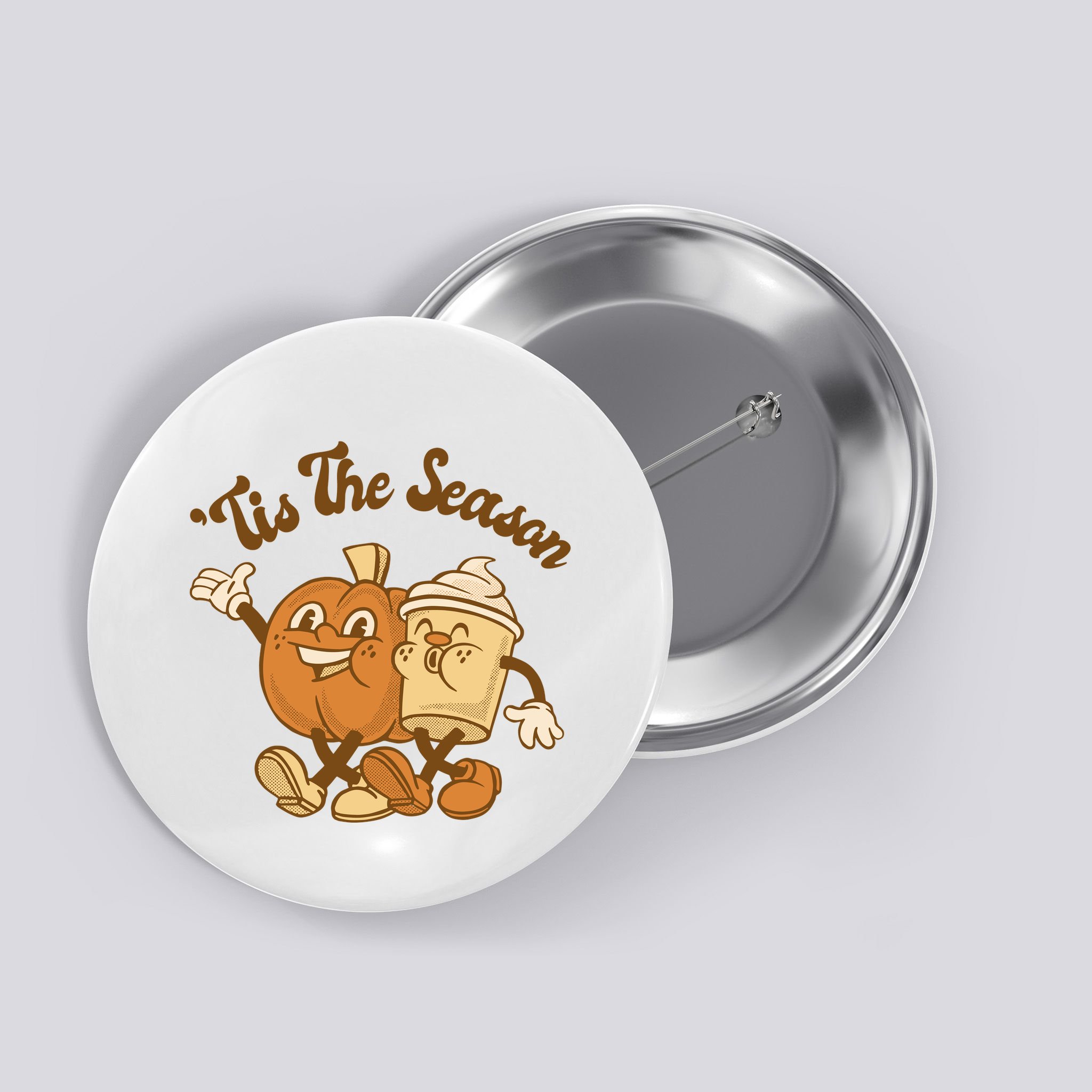 Tis The Season Pumpkin Latte Autumn Button