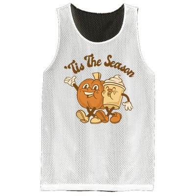 Tis The Season Pumpkin Latte Autumn Mesh Reversible Basketball Jersey Tank