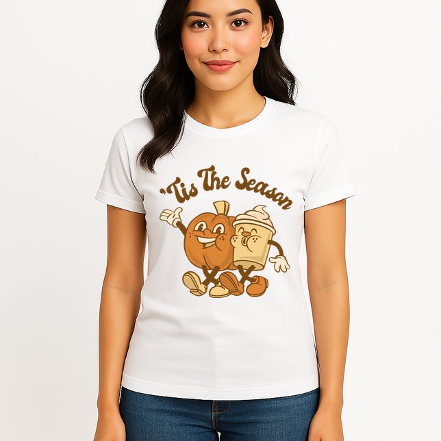 Tis The Season Pumpkin Latte Autumn Womens T-Shirt