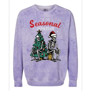 Tis The Seasonal Depression Quote Colorblast Crewneck Sweatshirt