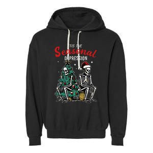 Tis The Seasonal Depression Quote Garment-Dyed Fleece Hoodie