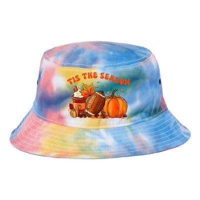 Tis The Season Pumpkin Leaf Latte Fall Thanksgiving Football Tie Dye Newport Bucket Hat