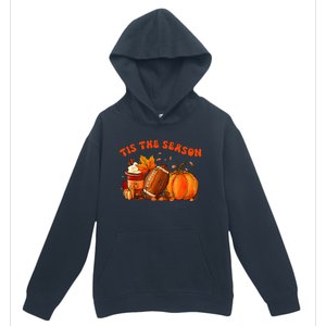 Tis The Season Pumpkin Leaf Latte Fall Thanksgiving Football Urban Pullover Hoodie