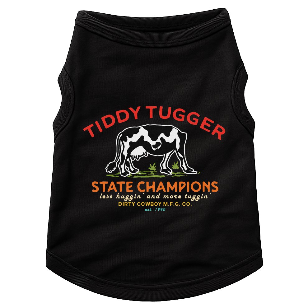 Tugger Tiddy State Champions Funny Design Doggie Tank