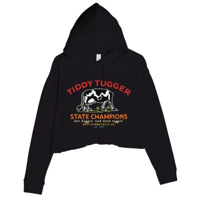 Tugger Tiddy State Champions Funny Design Crop Fleece Hoodie