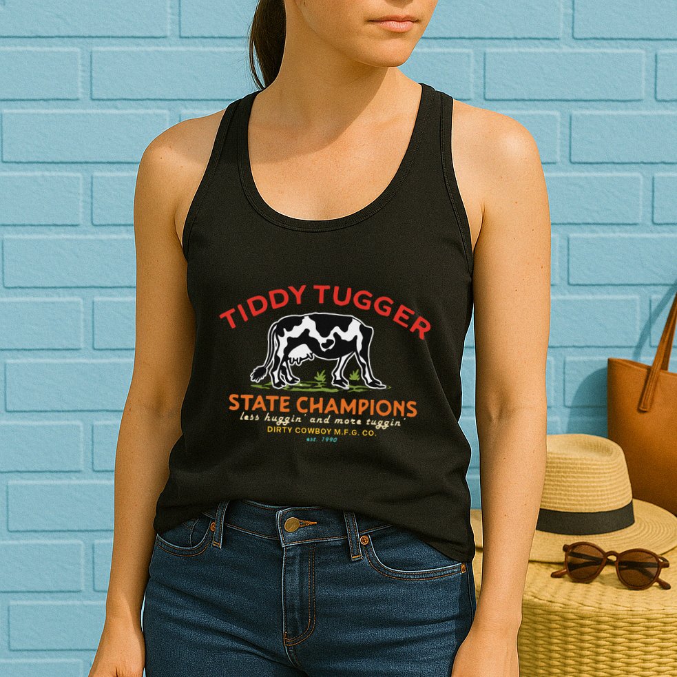 Tugger Tiddy State Champions Funny Design Womens Tank Top